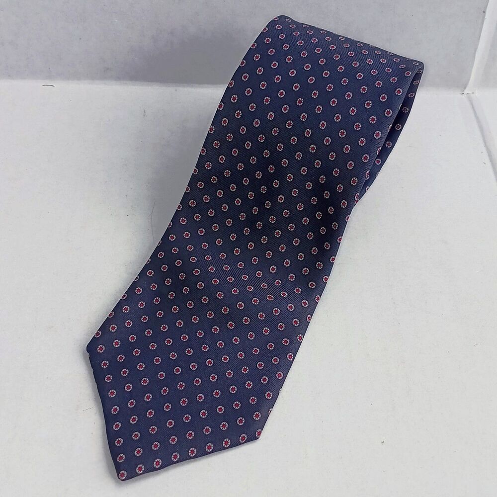 Vintage Liberty Of London Silk Neck Tie-Geometric Medallion Print-1980s-Business